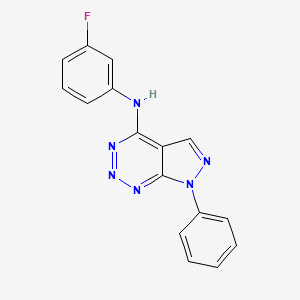 molecular formula C16H11FN6 B2618461 N-(3-fluorophenyl)-7-phenyl-7H-pyrazolo[3,4-d][1,2,3]triazin-4-amine CAS No. 1226458-98-5