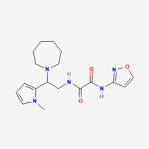 molecular formula C18H25N5O3 B2618469 N'-[2-(azepan-1-yl)-2-(1-methyl-1H-pyrrol-2-yl)ethyl]-N-(1,2-oxazol-3-yl)ethanediamide CAS No. 1049478-91-2