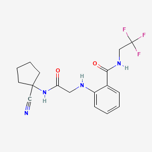 B2618472 2-({[(1-cyanocyclopentyl)carbamoyl]methyl}amino)-N-(2,2,2-trifluoroethyl)benzamide CAS No. 1111511-05-7