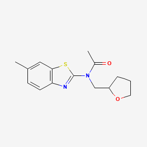 molecular formula C15H18N2O2S B2618513 N-(6-methyl-1,3-benzothiazol-2-yl)-N-[(oxolan-2-yl)methyl]acetamide CAS No. 920224-57-3