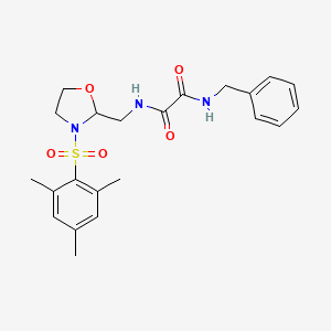N1-benzyl-N2-((3-(mesitylsulfonyl)oxazolidin-2-yl)methyl)oxalamide