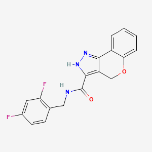 molecular formula C18H13F2N3O2 B2618584 N-(2,4-difluorobenzyl)-2,4-dihydrochromeno[4,3-c]pyrazole-3-carboxamide CAS No. 1448128-90-2
