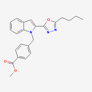 methyl 4-((2-(5-butyl-1,3,4-oxadiazol-2-yl)-1H-indol-1-yl)methyl)benzoate