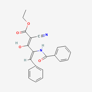 Ethyl 4-(benzoylamino)-2-cyano-3-hydroxy-5-phenyl-2,4-pentadienoate