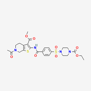 methyl 6-acetyl-2-[[4-(4-ethoxycarbonylpiperazin-1-yl)sulfonylbenzoyl]amino]-5,7-dihydro-4H-thieno[2,3-c]pyridine-3-carboxylate