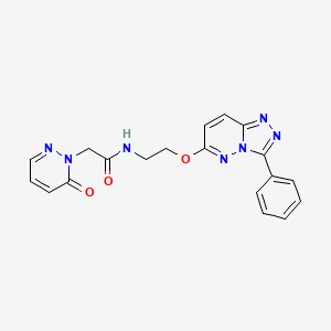 molecular formula C19H17N7O3 B2618600 2-(6-oxo-1,6-dihydropyridazin-1-yl)-N-[2-({3-phenyl-[1,2,4]triazolo[4,3-b]pyridazin-6-yl}oxy)ethyl]acetamide CAS No. 1208935-68-5