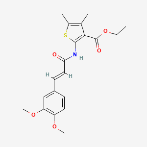 molecular formula C20H23NO5S B2618659 (E)-ethyl 2-(3-(3,4-dimethoxyphenyl)acrylamido)-4,5-dimethylthiophene-3-carboxylate CAS No. 356571-63-6