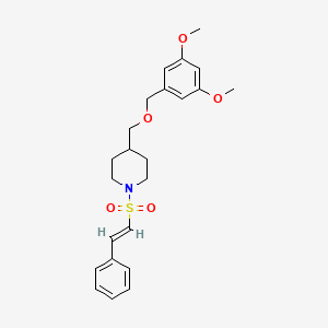 (E)-4-(((3,5-dimethoxybenzyl)oxy)methyl)-1-(styrylsulfonyl)piperidine