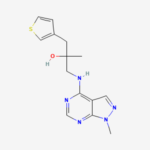 2-Methyl-1-[(1-methylpyrazolo[3,4-d]pyrimidin-4-yl)amino]-3-thiophen-3-ylpropan-2-ol