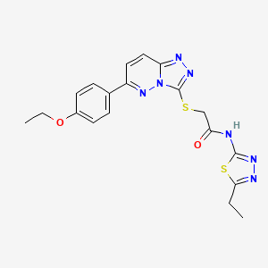 molecular formula C19H19N7O2S2 B2618757 2-((6-(4-ethoxyphenyl)-[1,2,4]triazolo[4,3-b]pyridazin-3-yl)thio)-N-(5-ethyl-1,3,4-thiadiazol-2-yl)acetamide CAS No. 894061-80-4