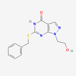 6-(benzylthio)-1-(2-hydroxyethyl)-1H-pyrazolo[3,4-d]pyrimidin-4(5H)-one