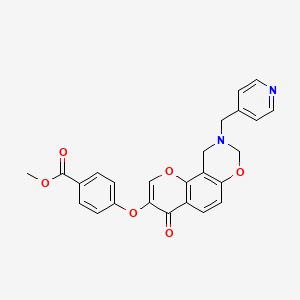 molecular formula C25H20N2O6 B2618775 Methyl 4-((4-oxo-9-(pyridin-4-ylmethyl)-4,8,9,10-tetrahydrochromeno[8,7-e][1,3]oxazin-3-yl)oxy)benzoate CAS No. 951965-18-7
