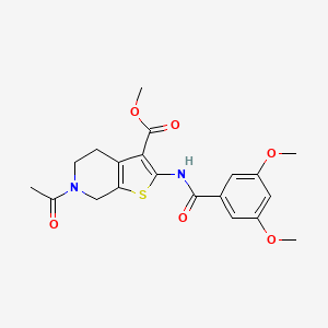 molecular formula C20H22N2O6S B2618800 Methyl 6-acetyl-2-(3,5-dimethoxybenzamido)-4,5,6,7-tetrahydrothieno[2,3-c]pyridine-3-carboxylate CAS No. 921109-09-3