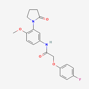 molecular formula C19H19FN2O4 B2618811 2-(4-fluorophenoxy)-N-[4-methoxy-3-(2-oxopyrrolidin-1-yl)phenyl]acetamide CAS No. 922904-26-5