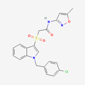 2-(1-(4-chlorobenzyl)-1H-indol-3-ylsulfonyl)-N-(5-methylisoxazol-3-yl)acetamide