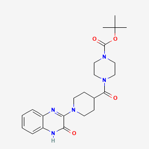 Tert-butyl 4-(1-(3-oxo-3,4-dihydroquinoxalin-2-yl)piperidine-4-carbonyl)piperazine-1-carboxylate