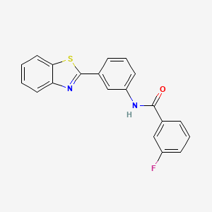 molecular formula C20H13FN2OS B2618836 N-[3-(1,3-benzothiazol-2-yl)phenyl]-3-fluorobenzamide CAS No. 313962-57-1