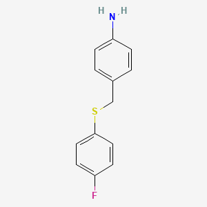 molecular formula C13H12FNS B2618849 4-{[(4-fluorophenyl)sulfanyl]methyl}aniline CAS No. 321431-79-2