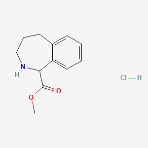 molecular formula C12H16ClNO2 B2618855 methyl 2,3,4,5-tetrahydro-1H-2-benzazepine-1-carboxylate hydrochloride CAS No. 2126160-44-7