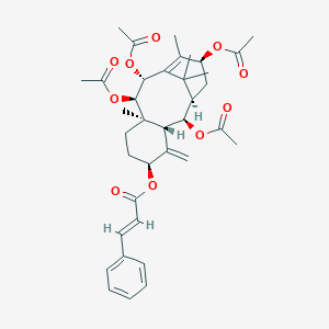 molecular formula C37H46O10 B026189 [(1R,2R,3R,5S,8R,9R,10R,13S)-2,9,10,13-Tetraacetyloxy-8,12,15,15-tetramethyl-4-methylidene-5-tricyclo[9.3.1.03,8]pentadec-11-enyl] (E)-3-phenylprop-2-enoate CAS No. 18457-45-9