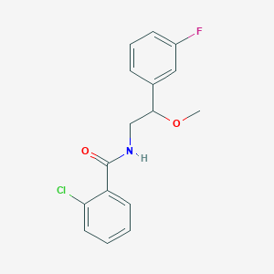molecular formula C16H15ClFNO2 B2618901 2-Chloro-N-[2-(3-fluorophenyl)-2-methoxyethyl]benzamide CAS No. 1797640-61-9