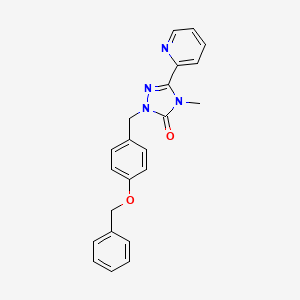 molecular formula C22H20N4O2 B2618962 1-(4-(benzyloxy)benzyl)-4-methyl-3-(pyridin-2-yl)-1H-1,2,4-triazol-5(4H)-one CAS No. 1788531-75-8