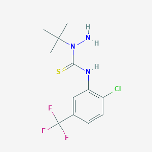 molecular formula C12H15ClF3N3S B2618973 3-Amino-3-tert-butyl-1-[2-chloro-5-(trifluoromethyl)phenyl]thiourea CAS No. 721415-49-2