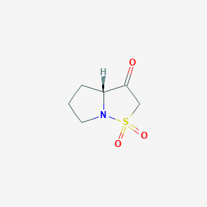 molecular formula C6H9NO3S B2618978 (3aR)-hexahydro-1lambda6-pyrrolo[1,2-b][1,2]thiazole-1,1,3-trione CAS No. 2287250-05-7