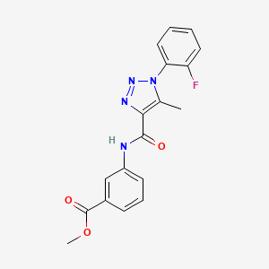 molecular formula C18H15FN4O3 B2618986 methyl 3-[1-(2-fluorophenyl)-5-methyl-1H-1,2,3-triazole-4-amido]benzoate CAS No. 924833-88-5