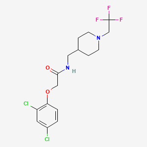 molecular formula C16H19Cl2F3N2O2 B2618998 2-(2,4-dichlorophenoxy)-N-{[1-(2,2,2-trifluoroethyl)piperidin-4-yl]methyl}acetamide CAS No. 2309573-34-8