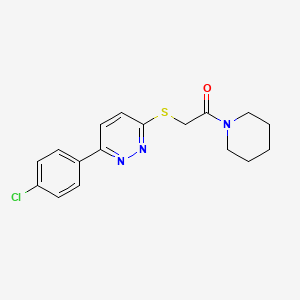 molecular formula C17H18ClN3OS B2619005 2-{[6-(4-chlorophenyl)pyridazin-3-yl]sulfanyl}-1-(piperidin-1-yl)ethan-1-one CAS No. 872688-63-6