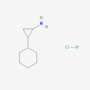 molecular formula C9H18ClN B2619007 2-Cyclohexylcyclopropan-1-amine hydrochloride CAS No. 1354958-84-1