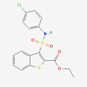 molecular formula C17H14ClNO4S2 B2619008 Ethyl 3-[(4-chlorophenyl)sulfamoyl]-1-benzothiophene-2-carboxylate CAS No. 932520-92-8