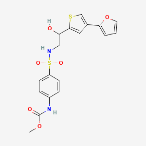 B2619027 methyl N-[4-({2-[4-(furan-2-yl)thiophen-2-yl]-2-hydroxyethyl}sulfamoyl)phenyl]carbamate CAS No. 2379996-99-1