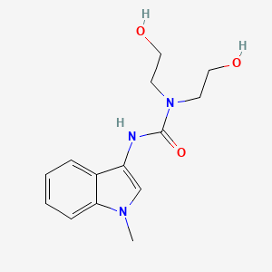 molecular formula C14H19N3O3 B2619038 1,1-bis(2-hydroxyethyl)-3-(1-methyl-1H-indol-3-yl)urea CAS No. 922849-09-0