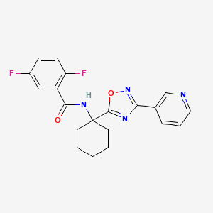 molecular formula C20H18F2N4O2 B2619085 2,5-difluoro-N-(1-(3-(pyridin-3-yl)-1,2,4-oxadiazol-5-yl)cyclohexyl)benzamide CAS No. 1396799-68-0