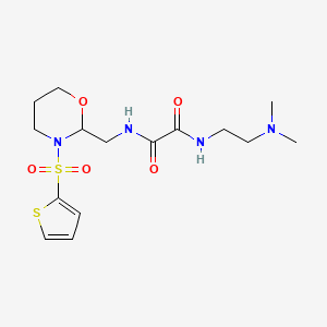 molecular formula C15H24N4O5S2 B2619086 N-[2-(dimethylamino)ethyl]-N'-{[3-(thiophene-2-sulfonyl)-1,3-oxazinan-2-yl]methyl}ethanediamide CAS No. 869072-04-8