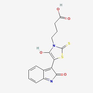 (Z)-4-(4-oxo-5-(2-oxoindolin-3-ylidene)-2-thioxothiazolidin-3-yl)butanoic acid