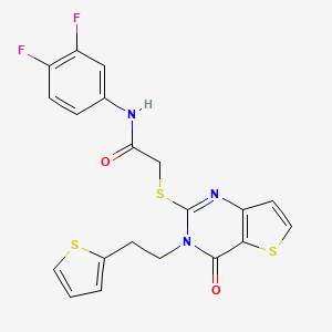 N-(3,4-difluorophenyl)-2-({4-oxo-3-[2-(thiophen-2-yl)ethyl]-3,4-dihydrothieno[3,2-d]pyrimidin-2-yl}sulfanyl)acetamide