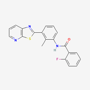 2-fluoro-N-(2-methyl-3-(thiazolo[5,4-b]pyridin-2-yl)phenyl)benzamide