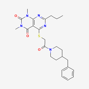 5-[2-(4-Benzylpiperidin-1-yl)-2-oxoethyl]sulfanyl-1,3-dimethyl-7-propylpyrimido[4,5-d]pyrimidine-2,4-dione