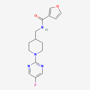 molecular formula C15H17FN4O2 B2619145 N-((1-(5-fluoropyrimidin-2-yl)piperidin-4-yl)methyl)furan-3-carboxamide CAS No. 2034285-03-3