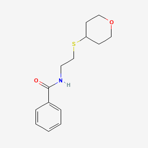 molecular formula C14H19NO2S B2619149 N-[2-(oxan-4-ylsulfanyl)ethyl]benzamide CAS No. 2034524-72-4