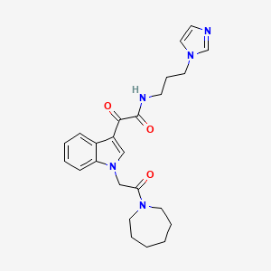 molecular formula C24H29N5O3 B2619152 N-(3-(1H-imidazol-1-yl)propyl)-2-(1-(2-(azepan-1-yl)-2-oxoethyl)-1H-indol-3-yl)-2-oxoacetamide CAS No. 894001-46-8