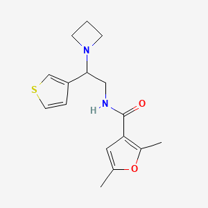 molecular formula C16H20N2O2S B2619188 N-(2-(azetidin-1-yl)-2-(thiophen-3-yl)ethyl)-2,5-dimethylfuran-3-carboxamide CAS No. 2034399-66-9
