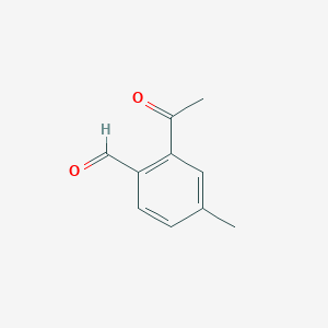 molecular formula C10H10O2 B2619228 2-Acetyl-4-methylbenzaldehyde CAS No. 915085-73-3