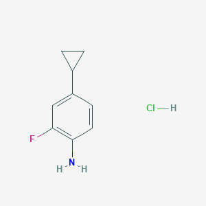 molecular formula C9H11ClFN B2619249 4-Cyclopropyl-2-fluoroaniline hydrochloride CAS No. 2089257-67-8
