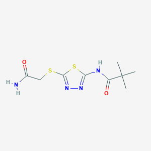 N-(5-((2-amino-2-oxoethyl)thio)-1,3,4-thiadiazol-2-yl)pivalamide
