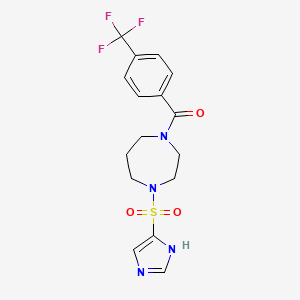 (4-((1H-imidazol-4-yl)sulfonyl)-1,4-diazepan-1-yl)(4-(trifluoromethyl)phenyl)methanone