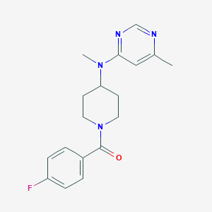 (4-Fluorophenyl)-[4-[methyl-(6-methylpyrimidin-4-yl)amino]piperidin-1-yl]methanone
